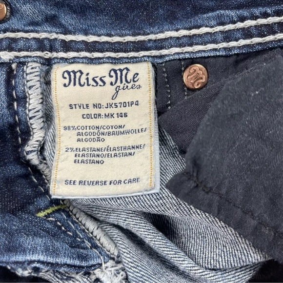 Miss Me Girls Capris Size 12 JK5701P4 Stud Embellished Bling Peace Signs *Read - Picture 12 of 13